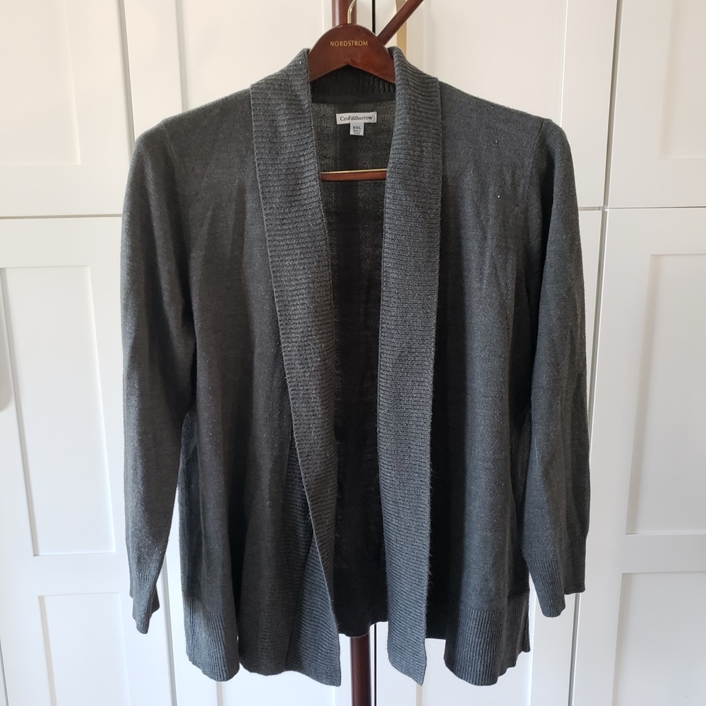 Croft & Barrow Charcoal Open Front Cardigan